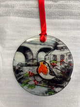 Stockport Robin glass decoration