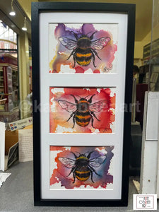 Autumn Bumble Bee Triptych Manchester Art