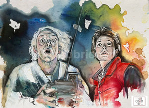 Back To The Future Doc And Marty Art Print Portrait