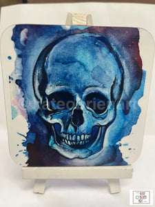 Blue Skull Printed Wooden Magnet