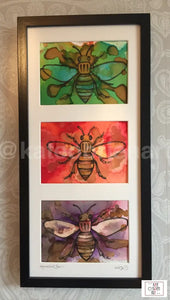 Manchester Bee Triptych Art