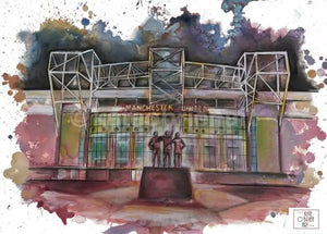 Old Trafford Football Ground Manchester Greetings Card