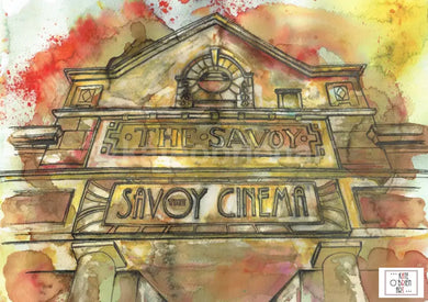 Savoy Cinema Heaton Moor Art Print - Yellow Stockport