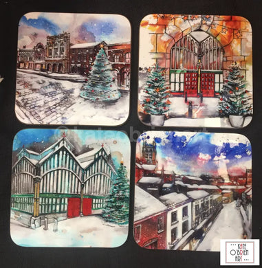 Set Of 4 Stockport Christmas Coasters