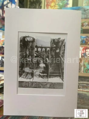 Stockport Triptych In Monochrome Greetings Card