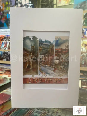 Stockport Triptych In Red Greetings Card