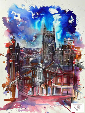 Stockport; View From Hillgate Art Print Stockport