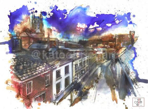 View From St. Petersgate Bridge Stockport Art Print