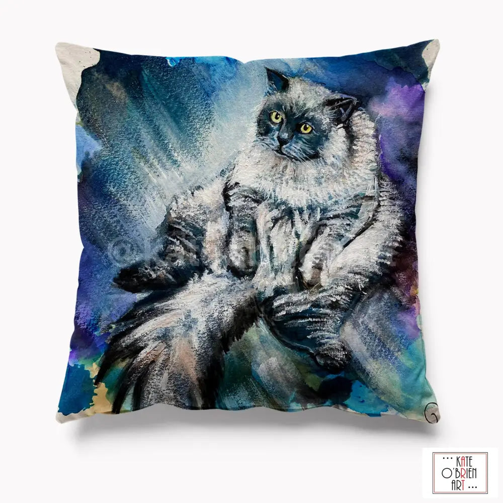 White Fluffy Cat Cushion